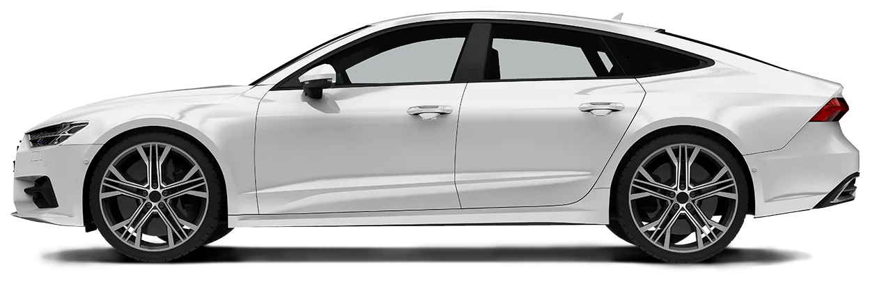 Side view of a white car